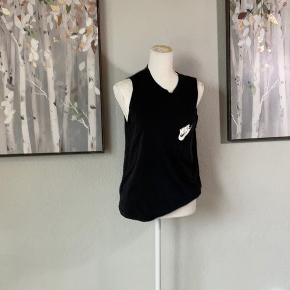 Nike Black Asymmetrical Sleeveless Muscle Tee
